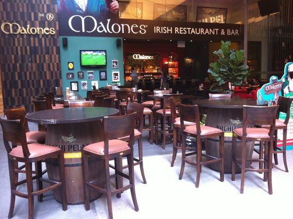 restaurant furniture malones, irish restaurant & bar, singapore